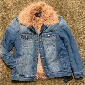 Rachel Roy Denim/Fur Jacket